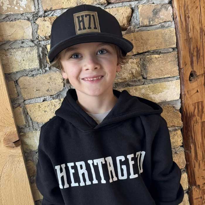 Heritage 71 restaurant and bar in Sherwood, WI hat and hoodie sweatshirt merchandise